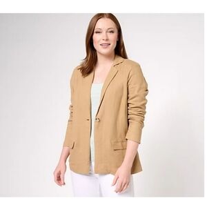 Candace Cameron BureCoastal Linen Blend Blazer.size Medium
